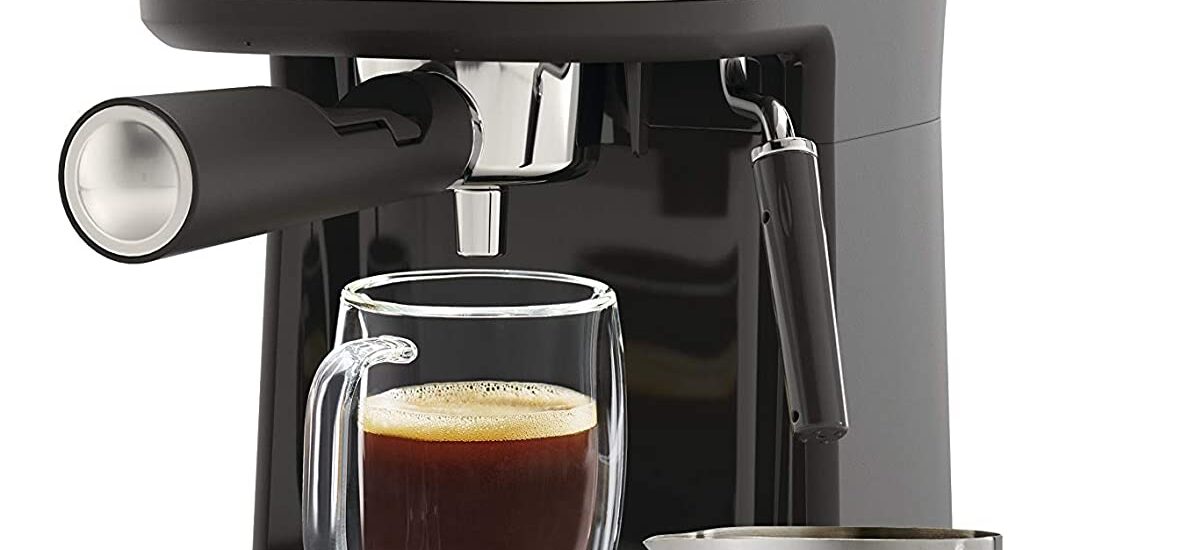 Mr. Coffee Espresso and Cappuccino Machine, Single Serve Coffee Maker with Milk Frothing Pitcher and Steam Wand, Stainless Steel